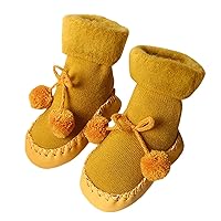 7c Boys Shoes Warm Winter Baby Socks Coral Velvet Warm Socks Cute Plush Ear Adult And Kids High Socks Boy Toddler Sandals
