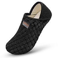 Scurtain Men Women Slippers House Slipper Socks Unisex Adults House Shoes Velvet Lining Lightweight Indoor Slippers Travel Slippers Non-Slip Sole Warm Slippers