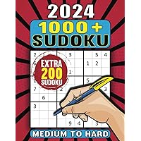 2024 Sudoku Puzzles for Adults from Medium to Hard: 1000+ Sudoku Puzzle Book for Adults, Teens and Seniors with Full Solutions 2024 Sudoku Puzzles for Adults from Medium to Hard: 1000+ Sudoku Puzzle Book for Adults, Teens and Seniors with Full Solutions Paperback Spiral-bound