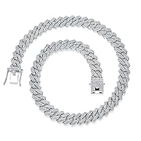 Cuban Link Chain For Men Women Iced Out Chain Miami Cuban Necklace Bling Diamond Chains Hip Hop Jewelry 13mm Silver Gold