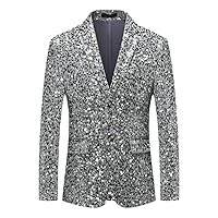 Sequin Blazers for Men Slim Fit Mens Suit Jacket Blazers Party Prom Stage Costume