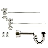 Westbrass Traditional Pedestal Lavatory Kit with Cross Handles, Polished Nickel, D1838L-05