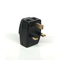 UK 3-In-1 Universal Travel Adapter Plug Type G Grounded - Great Britain, Hong Kong, Singapore & More