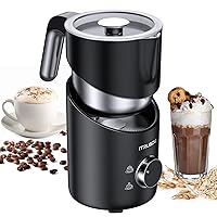Milk Frother, iTRUSOU Detachable Milk Steamer and Frother Electric Automatic Foam Maker Stainless Steel Milk Warmer for Coffee, Latte, Cappuccinos, Macchiato (Black)