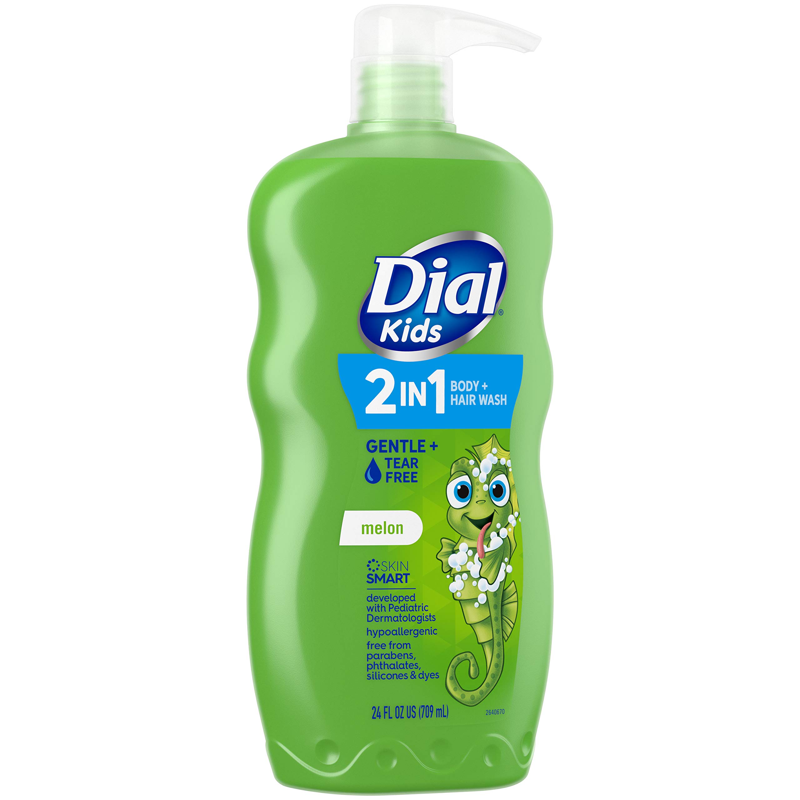 Dial Kids 2-in-1 Body+Hair Wash, Melon, 24 fl oz (Pack of 4)