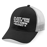 Funny Hat I'm Just Here to Fuck The Popcorn Bucket Hats & Gifts Hunting Hat and Funny Mountain Hats and