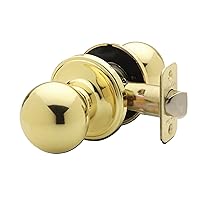 Copper Creek BK2020PB Ball Door Knob, Passage Function, 1 Pack, in Polished Brass
