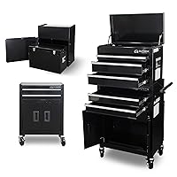 Olympia Tools 20-inch Rolling Tool Chest with Drawers - 5-Drawer Tool Chest Cabinet on Wheels Locking Storage Cabinets Garage Organizers for Workshop