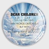 Dear Children, Let Us Not Love with Words Or Tongue But with Actions Magnets Refrigerator Magnets Positive Motivational Glass Magnets Decor for Fridge Map Kitchen Classroom