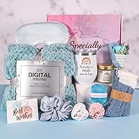 Mother's Day Gift for Women, Get Well Soon Gift, Sick Care Package After Surgery Recovery Encouragement Gift Basket Relaxation Gift Thinking of You Spa Birthday Gifts with Tumbler Blanket for Friends