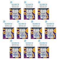 50 Schmetz Gold Embroidery Sewing Machine Needles - Size 90/14 - Box of 10 Cards