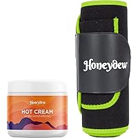 Waist Trainer and Hot Cream Set - Ultimate Workout Sweat Enhancer Bundle with Body Toning Neoprene Sweat Shaper for Women and Men plus Invigorating Workout Cream for Stomach Butt and Thighs - Large
