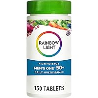 Rainbow Light Multivitamin for Men 50+, Vitamin C, D & Zinc, Probiotics, Men's One 50+ Multivitamin Provides High Potency Immune Support, Non-GMO, Vegetarian, 150 Tablets