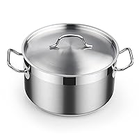 Cooks Standard 6-Quart Stock Pot with Lid, Professional 18/10 Stainless Steel Stockpot Dutch Oven Casserole Cooking Pot, Ollas de Cocina, Compatible with All Stovetops, Silver