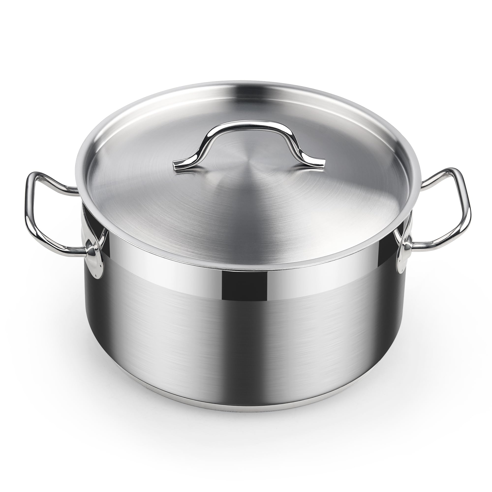Cooks Standard Dutch Oven Casserole Pot with Lid, 6-Quart Professional 18/10 Stainless Steel Stockpot, Compatible with All Stovetops, Silver