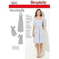 Simplicity 1800 Women's Open Neckline Dress Sewing Patterns, Sizes 10-18
