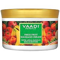 Fresh Fruit Massage Cream with Apple, Papaya & Kokum Butter - All Natural - Herbal Cream - Vaadi Herbals (Pack of 1 X 500 Gm) (17.64 Oz)