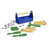 Tool Set, Blue - 15 Piece Pretend Play, Motor Skills, Language & Communication Kids Role Play Toy. No BPA, phthalates, PVC. Dishwasher Safe, Recycled Plastic, Made in USA.