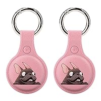 French Bulldog TPU Case for AirTag with Keychain Protective Cover Air Tag Finder Tracker Accessories Holder for Keys Backpack Pets Luggage