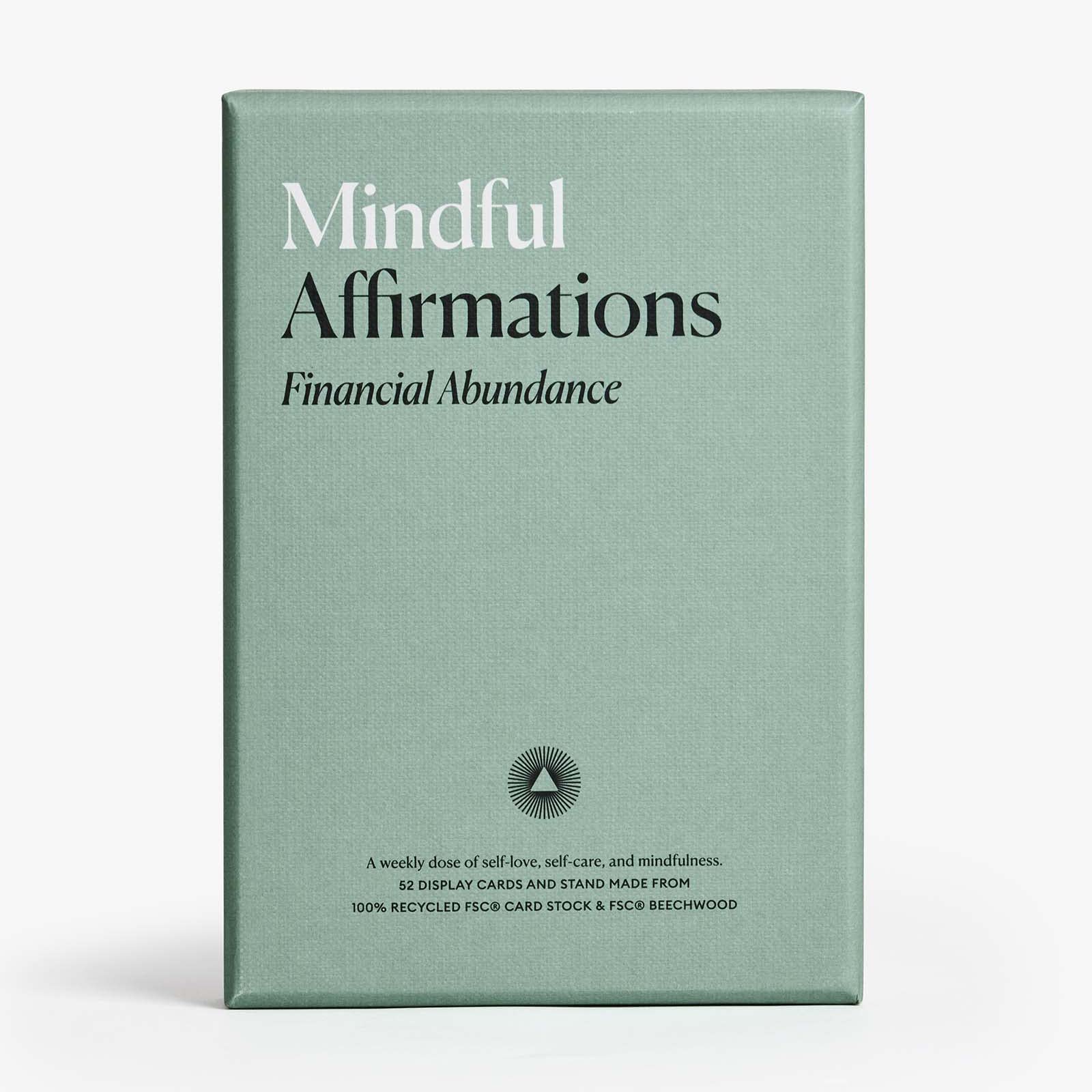 Mindful Affirmation Cards for Financial Abundance, Daily Words of Inspiration, Self Affirmation Inspirational Gifts, Positive Affirmations with Display Stand, Deck of 52 - Intelligent Change