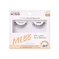 KISS My Lash But Better False Eyelashes, Blessed', 12 mm, Includes 1 Pair Of Lash, Contact Lens Friendly, Easy to Apply, Reusable Strip Lashes