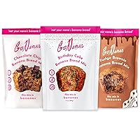GoNanas Banana Bread Mix - Bundle of 3 Flavors. Vegan, Gluten Free Healthy Snacks. Oat Flour Banana Bread or Banana Muffin Mix. Women Owned, US Ingredients, Dairy Free, Nut Free, Delicious Snacks