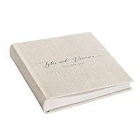 Linen Wedding Photo Album - Modern Wedding Gift | Anniversary Scrapbook Album | Large Traditional Book Bound Photoalbum | Family Travel Photobook