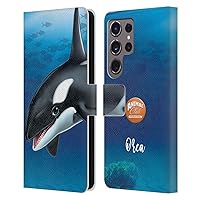 Head Case Designs Officially Licensed Animal Club International Orca Underwater Leather Book Wallet Case Cover Compatible with Samsung Galaxy S24 Ultra 5G