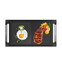 GASLAND Chef Rectangular 2-in-1 Cast Iron Grill/Griddle Pan with Handles, Non-Stick & Non-Rust Coating for Induction Cooktop
