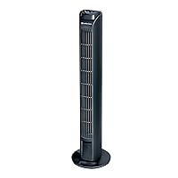 Comfort Zone Electric Oscillating Tower Fan with Remote and High-Performance Centrifugal Blades, 31 inch, 3 Speed, CZTFR1BK