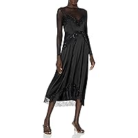 The Kooples Women's Long Laced Silk Slip Dress