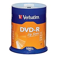 Verbatim® Life Series DVD-R Disc Spindle, Pack of 100 Verbatim® Life Series DVD-R Disc Spindle, Pack of 100