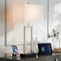 360 Lighting Todd Modern Table Lamp with Hotel Style USB and AC Power Outlet in Base 30