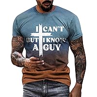 Short Sleeve Shirts for Men Graphic Vintage 2024 Fashion Casual Short Sleeve Pullover T Shirt Printed