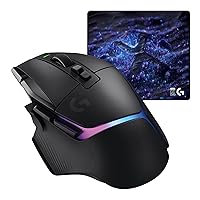 Logitech G502 X Plus Lightspeed Wireless RGB Gaming Mouse and G640 SE Large Cloth Gaming Mouse Pad (460 x 400 x 3 mm) - Black