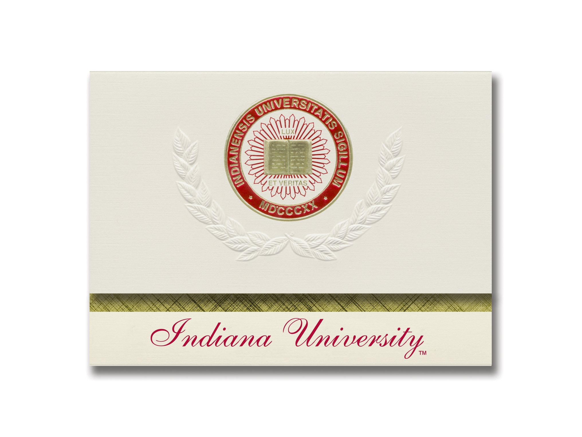 Signature Announcements Indiana University Graduation Announcements, Platinum style, Basic Pack 20 with Indiana U. Seal Foil
