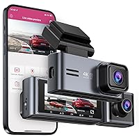 OMBAR Dash Cam 5G WiFi GPS, Dash Cam Front and Inside 4K/2K/1080P+1080P, 64GB Card Included, Dash Camera for Cars with 3.18