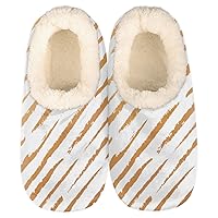 Pardick Striped Fashionable Womens Slipper Comfy House Slippers Fuzzy Slippers Warm Non-Slip Slipper Socks Soft Cozy Sole Slippers for Indoor Home Bedroom