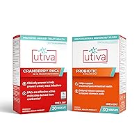 10% Bundle Utiva 36PAC Power Bundle | 30 Days | Bundle with 36mg Soluble Cranberry PACs (DMAC/A2) and 30B CFU Probiotic Power (Lactobacillus and Bifidobacterium Strains) | Locally Made.