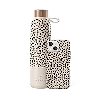 BURGA Bundle of iPhone 13 Phone Case and Insulated Stainless Steel Water Bottle Polka Dots Pattern – Cute, Stylish, Fashion, Luxury, Durable, Protective, for Women and Girls