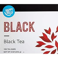 Amazon Brand - Happy Belly Tea Bags, Black, 100 Count (Previously Solimo)