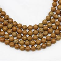 4 6 8 10 12mm Natural Wood Stripes Beads Round Loose Stone Beads for DIY Bracelet Necklace Earring Jewelry Making Accessories (Wood Striped Stone, 4mm×92pcs)