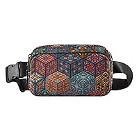 ALAZA Colorful Vintage Floral and Mandala Belt Bag Waist Pack Pouch Crossbody Bag with Adjustable Strap for Men Women College Hiking Running Workout Travel