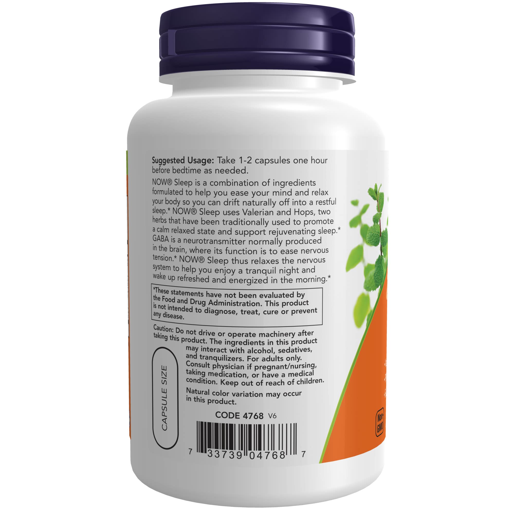 NOW Supplements, Sleep with Valerian Root Extract Plus Hops, Passionflower and GABA, Botanical Sleep Blend*, 90 Veg Capsules