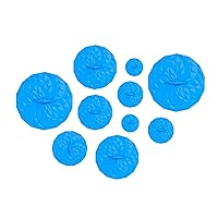 GIR: Get It Right Silicone Suction Lids - Heat Resistant Microwave Splatter Cover for Bowls, Plates, Pots - Oven, Fridge, and Freezer Safe - 10 Pack, Azure Blue