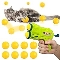 Ycozy Cat Toy Ball Launcher Upgraded Double Launcher with 8Pcs Ping Pong Balls Interactive Cats Toy Balls for Indoor