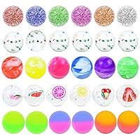 30Pcs Small Bouncy Balls for Kids, 1 inch Rubber Bouncy Balls Bulk Small Rubber Balls Mini Bouncing Ball 25mm Assorted High Bounce Rubber Ball for Birthday Party Favors Bag Fillers Halloween Prizes