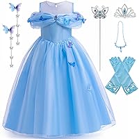 Princess Cinderella Costume for Girls Kids Cosplay Dress Carnival Halloween Party Outfit