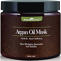 Pure Originals Argan Oil Hair Mask, Deep Conditioner 8 Oz,100% Organic Jojoba Oil, Aloe Vera & Keratin, Repair Dry, Damaged Or Color Treated Hair After Shampoo, Best For All Hair Types
