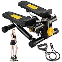 Steppers for Exercise at Home, Mini Stepper with Resistance Bands, Portable Stair Stepper Machine 400LBS Loading Capacity, Exercise Stepper for Home Office Workout
